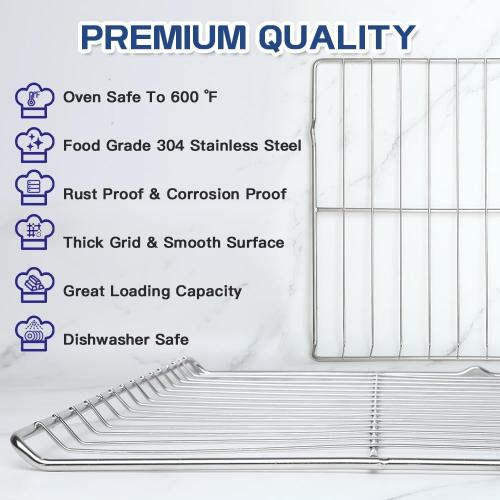 Range Standard Oven Racks MHL63411403 for LG Range Ovens, Stainless Steel Oven Shelf Rack Replacement Part, 24.7'' Wide x16.2'' Deep