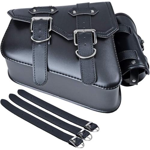 Astra Depot 1X Left PU Leather Motorcycle Solo Swingarm Side Tool Bag Saddlebag with Pannier Pouch Compatible with Harley Sportster XL883 XL1200