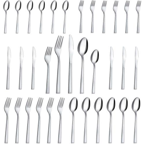 Silverware Set, Hunnycook 30-piece Silverware Set for 6, Stainless Steel Flatware Set, Include Fork Knife Spoon Set, Mirror Polished, Dishwasher Safe, Cutlery Set for Home Kitchen Restaurant Hotel