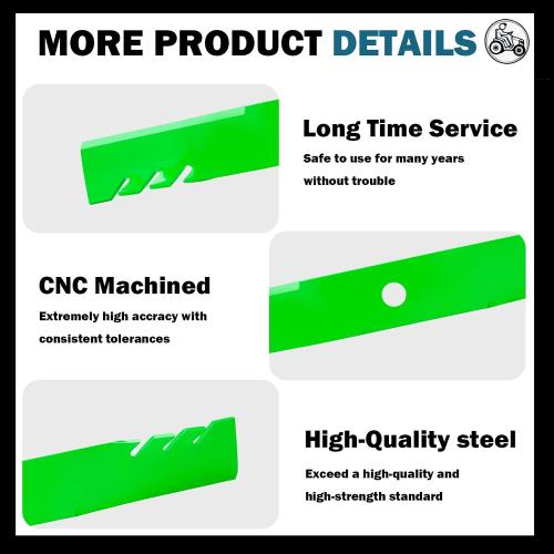 54 Deck Mower Blades (M143520, M145516, M152726) Fits John Dee re Z375R Z525E Z535M Z540M EZTRAK Z425 Z435 Z445 GX255 GX335 GX345 GX355 1023 1025R 1026R (3 Pack)