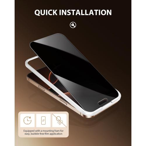PDDKISS 2 Pack Privacy Screen Protector for iPhone 16 Pro