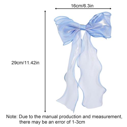 papasgix Hair Bow Clips: Solid Color Silk Ribbon Bows for Women and Girls (1, Blue)