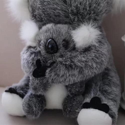11 inch Mum and Baby Koala Plush Toy Stuffed Animal Toy Plush Animal Doll (Black)