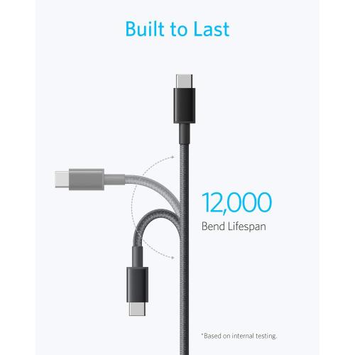 Anker USB C to USB C Cable, Type-C 60W Fast Charging Cable (6FT, 2Pack) for iPhone 16 Series, iPad mini 6 and More (Black)