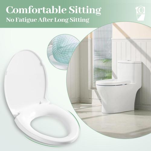 SS114 Elongated Toilet Seat Slow Close Compatible with TOTO SS113/SS154/SS224/SS204, Traditional Elongated Heavy Duty Toilet Seat with Toilet Seat Bolts and Nut, Cotton White
