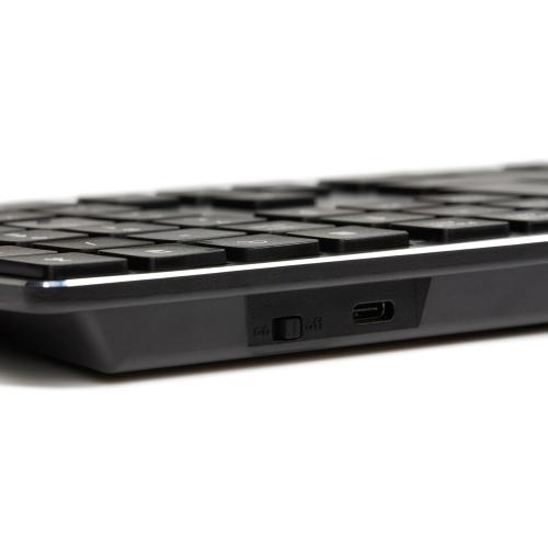 Amazon Basics Ultra Premium Wireless Keyboard and Mouse Combo - Rechargeable, Ultra Slim Design, Quiet, Full Size, Number Pad, Unifying Receiver, Black