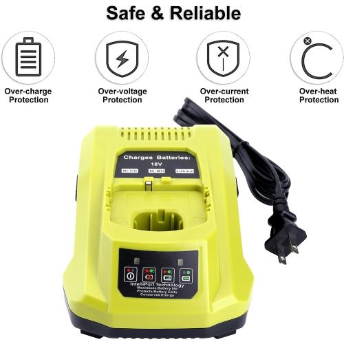 18-Volt P117 Rapid Charger Replace for Ryobi 12V-18V Battery One  Lithium-Ion/NiCad/NiMh Battery P102 P108 P189 P197 P103 P105 P107 P190 P191 PBP002 PBP005