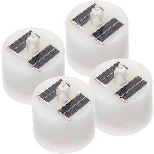 Solar Tea Lights Outdoor Waterproof Led Candle Lamps Flickering Solar Candle Lights for Garden Yard Wedding Party Home Decor 4 Pack