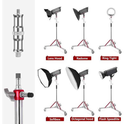 Heavy Duty Light Stand with Casters,10ft/305cm Adjustable Light Stand with Stainless Steel