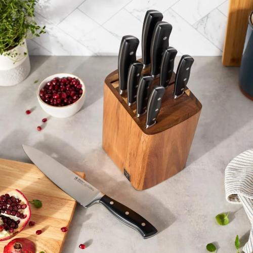 HENCKELS Fine Edge Forged Knife Block Set, 10 Piece