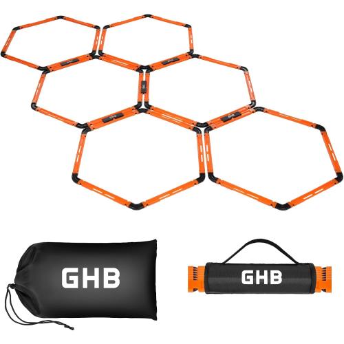 GHB Hex Agility Rings Speed Rings with Carrying Bag 6 Set