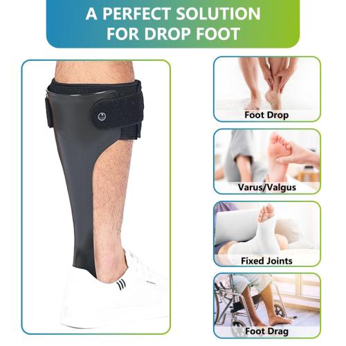 Komzer AFO Drop Foot Brace for Men Women Ultra Thin Half Palm Ankle Stabilizer Daily Ambulation Walk Auxiliary Footwear Inserts for Stroke Hemiplegia, M-Left