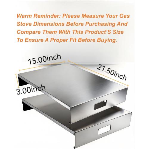 Gas Stove Top Covers,2 In 1 Gas Stove Cover,Stainless Steel Gas Stove Covers,Sink Cover Noodle Cutting Board For Electric Gas Burners Sink Noodle Board,Black,Single Size 15x 21.5x3(2, Silver)