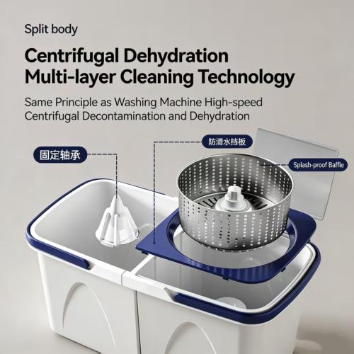 Spin Mop and Bucket Set, Microfiber Mop with Bucket, Easywring Floor Mop with 3 Washable Pads for Hardwood Floor Cleaning