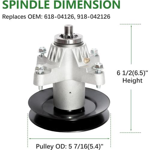 50 Inch Deck Mover Rebuild Kit Fits Troy Bilt Cub Cadet MTD Mustang RZT50 Cub Cadet I1050 LTX1050 Includes 3 Spindles 618-04125 918-04125c 3 Blades 742-04053 3 Idlers 756-04129 1 Belt 754-04044
