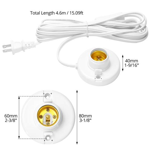 QWORK E26/ E27 Plug-in Lamp Holder