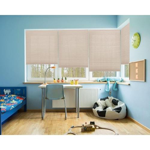 Color Natural Redi Shade No Tools Easy Lift Trim-at-Home Cordless Pleated Light Filtering Fabric Shade Natural
