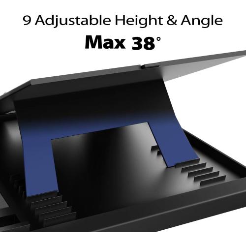 Laptop Lap Desk with Cushion - 9 Adjustable Angles, Fits Up to 15.6 inch Laptops, Built-in Mouse Pad, Phone and Pen Slots. Portable Writing Board for Bed, Sofa, and Work Table