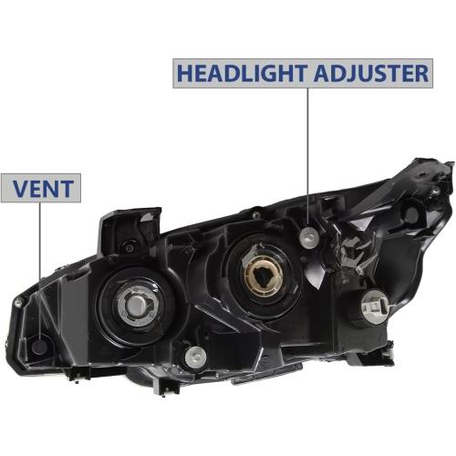Headlight Assembly Fit for 2016-2021 Honda Civic,Halogen Headlamp w/LED DRL Chrome Housing Replacement Driver Passenger Side
