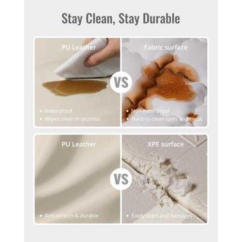 COLOR GREY ❗❗Blissful Diary Vegan Leather Baby Play Mat, 47''x47'',