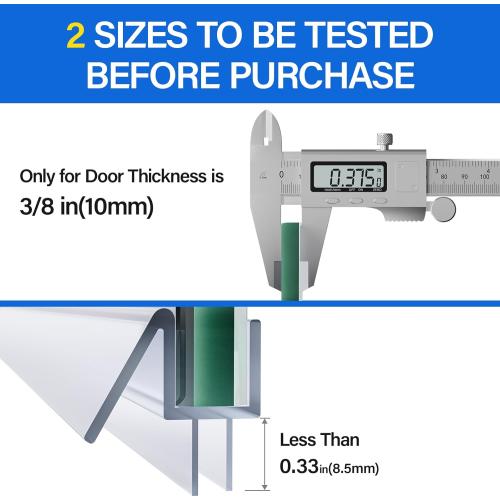 Yecaye 3 Pack 3/8 x 39 Shower Door Bottom Seal,Shower Door Sweep,Frameless Glass Seal Strip,Stop Leaks and Create a Water Barrier, Water Guard 10MM