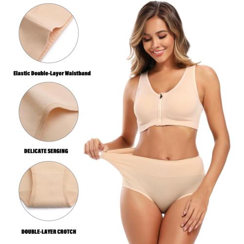 Molasus Women's Cotton Underwear High Waisted Full Coverage Ladies Panties (Regular & Plus Size)