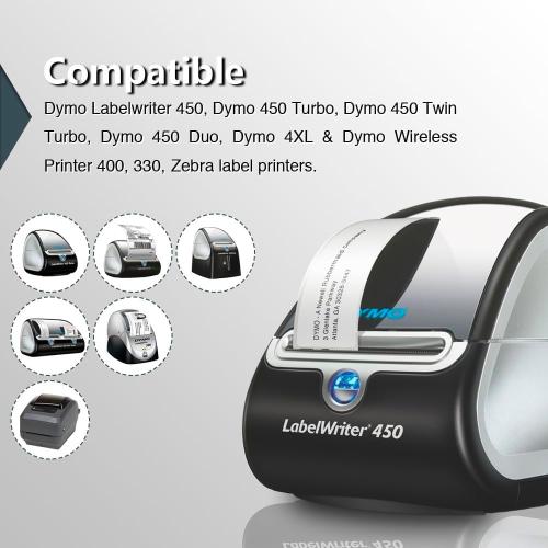 BETCKEY - Compatible DYMO 30252 (1-1/8 x 3-1/2) Address & Barcode Labels - Compatible with DYMO Labelwriter 450, 4XL, NOT Fit 550 & 5XL [10 Rolls/3500 Labels]