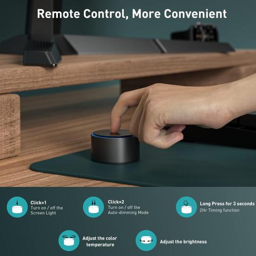 Quntis Monitor Light Bar PRO  with Remote Control, Fit for Curved/Flat Monitor, Eye-Care USB Computer Lamp Dimmable Screen Light Bar with Auto-Dimming, No Glare Home Office Gaming Desk Lamp