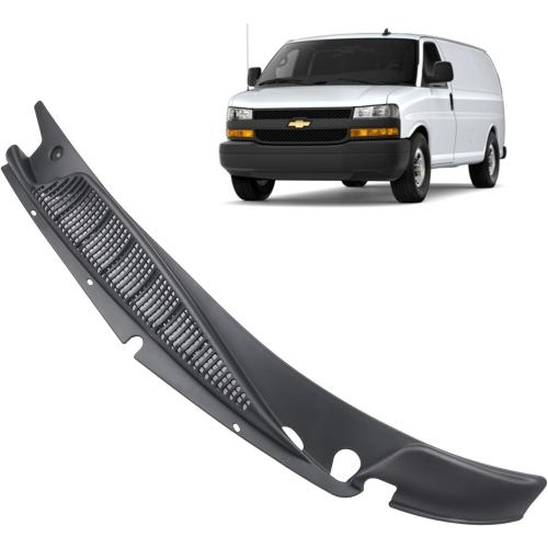 MUCO Front Windshield Cowl Cover Panel 25826329 Left Driver Side Compatible with Chevy Express/GMC Savana 1500 2500 3500 Van 1996-2006 2007 2008 2009 2010 2011 2012-2020 Gloss Black