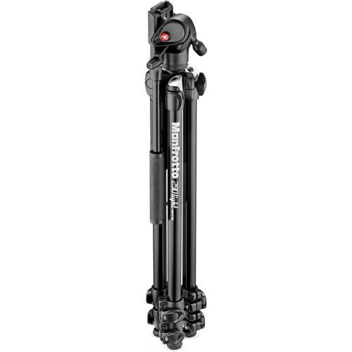 Manfrotto MK290LTA3-V, Kit 290 Light with Video Fluid Head, Aluminium, DSLR, Compact System Camera, Mirrorless, Video, Videography, Black