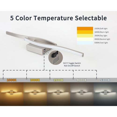 Joossnwell Bathroom Vanity Light Modern Bathroom Lighting Fixture Over Mirror Brushed Nickel 5CCT Dimmable Led Bath Vanity Light Bar 31.5 Inch