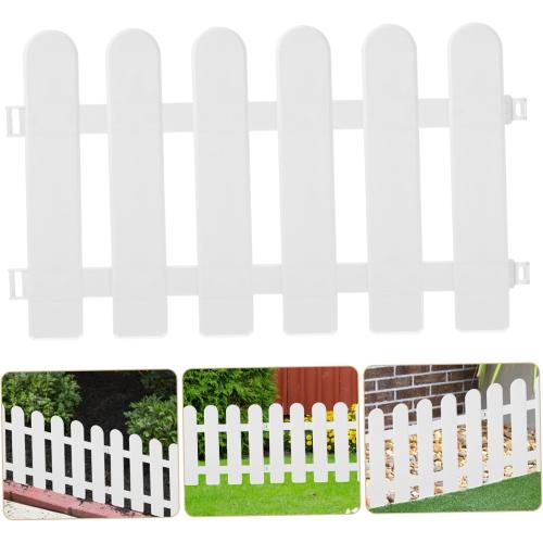 BESPORTBLE Lawn Garden White Fencing 4 Pack Plastic Fencing Panels Odorless Waterproof for Decor Border