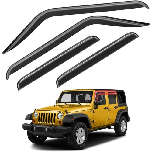 Window Rain Guards & Shields for 2007-2018 Jeep Wrangler JK Unlimited | Vent Visors, Wind Deflectors & Shades for 2007-2018 Wrangler JKU