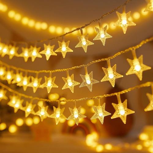String Lights Star Lights Holiday Small Colorful Lights Christmas Decoration Outdoor Camping Ambient Lights (USB Standing Bright 3m 20 Lights)