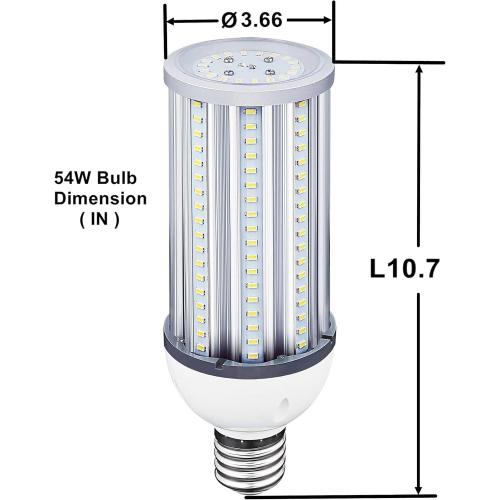 TJBB 60W LED Corn Light Bulb E39 Mogul Base LED Lights Equivalent(300W) 5000K Daylight IP65 Waterproof Replacement MH HID HPS for Indoor Area Warehouse High Bay Street Light