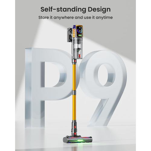 Cordless Vacuum Cleaner,55KPa 650W 65Mins Vacuum Cleaners for Home,Stick Vacuum with LED Display &Anti-tangle Brush and Self-Standing Design,Vacuum Cleaner for Hardwood Floors,Carpet,Pet Hair,Car