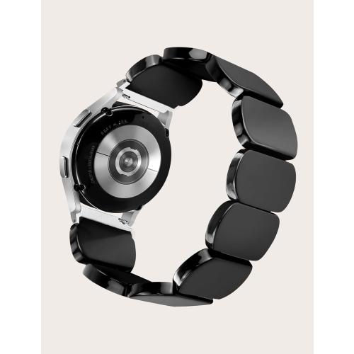 Resin Stretchy Watch Bands 20mm Women Compatible with Samsung Galaxy Watch 7/6/5/4/FE/Active2 40mm 44mm/6 Classic 43mm 47mm/5 Pro 45mm/4 Classic 46mm 42mm Tortoise Bracelet Elastic Strap