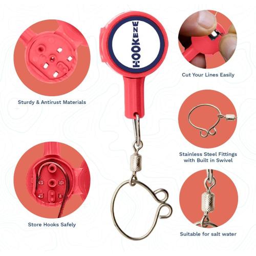 HOOK-EZE Fishing Knot Tying Tool | Protect from Fish Hooks | Tie Fishing Knots Easily | Cool Gadgets for Fishermen | Ice Fly Fishing | Fishing Accessories for Beginner Anglers | Nail Knot Tool