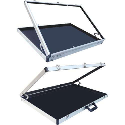 Portable Trade Show Display Case 32x22 Aluminum Polycarbonate Showcase with Lock - Large Table Top Sports Card Display Case for Jewelry, Trading Cards & Collectibles