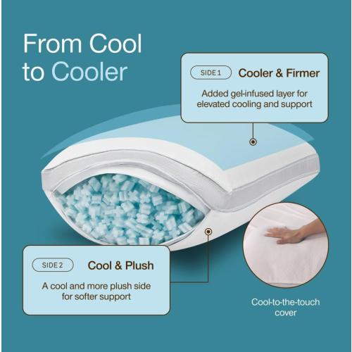 Coop Home Goods Cool  Adjustable Pillow, King Size Plus Shaped Memory Foam Pillows with Cooling Gel, Back, Neck Support, Stomach or Side Sleeper Pillow, CertiPUR-US/GREENGUARD Gold‼️missing item‼️