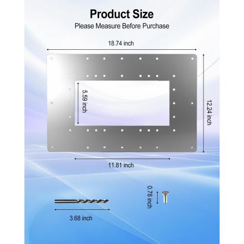 Pool Wide Mouth Skimmer Repair Kit, Repair Panel for Rusted Above Ground Pool Walls Around Skimmer Opening 18.75 W x 12.25 H, Compatible with Hayward SP1091WM Hydrotools 8939