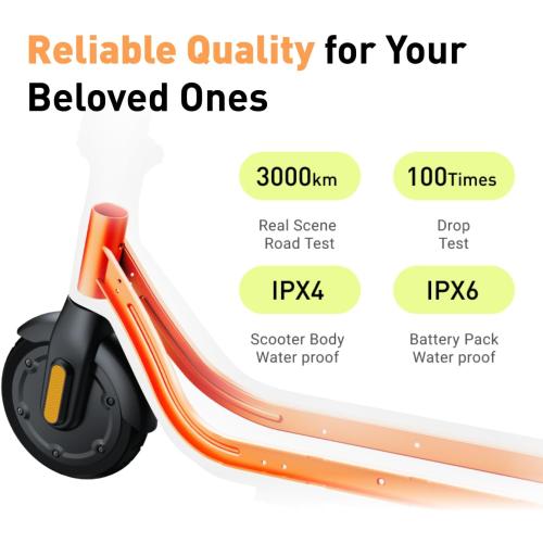 Segway Ninebot eKickScooter - Electric Scooter for Kids 6-14, w/t Adjustable Handlebar Height (Only C2 Pro) for Riders up to 132 lbs, Includes New Cruise Mode, UL-2272 Certified