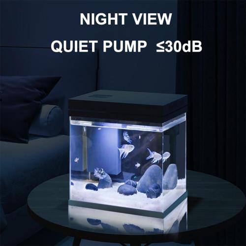 Fish Tank, 4 Gallon Nano-Aquarium, Upgrade Filter System and LED Light, for Freshwater & Marine, Filter Balls Included (4 Gal)