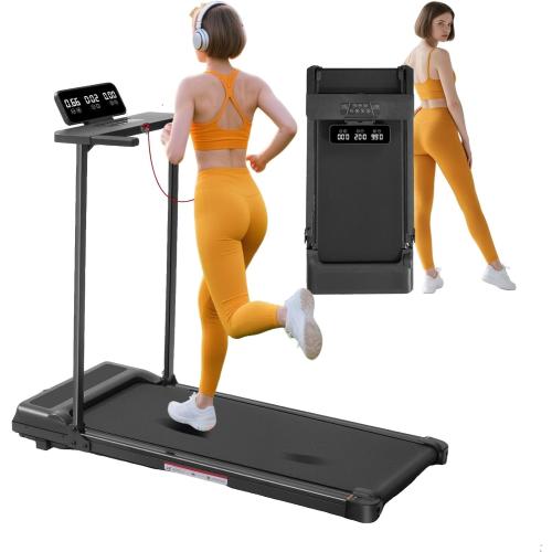 Portable Foldable Treadmill with Handle Bar Walking Pads for Home | 3.5HP Electric Mini Treadmill with Handle Bar for Home Small, 0.6-10.0MPH Walking Pad Treadmill for Home Exercising, 400LBS