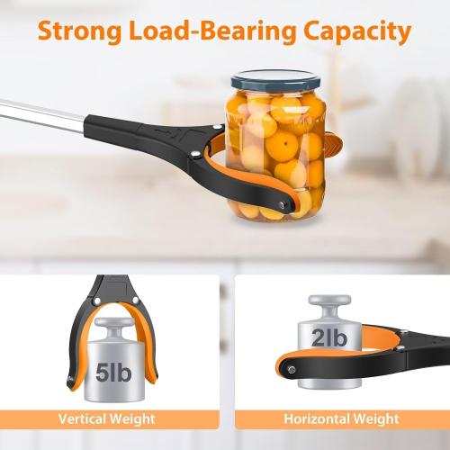 32 Grabber Reacher Tool, 2-Pack Foldable Reacher Grabber Pickup Tool with 360° Rotating Jaw & Magnet, Trash Picker Upper Grabber, Lightweight Grabbers for Seniors Heavy Duty