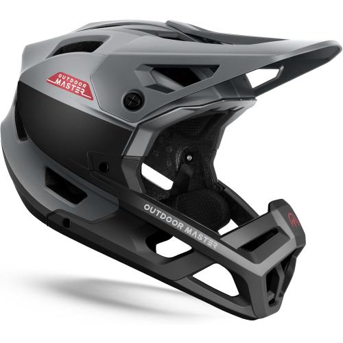 OutdoorMaster Full Face Mountain Bike Helmet for Men & Women-Two Removable Chin Pad Mountain Bike Helmet Grizzly, Ventilation Lightweight Racing Downhill DH BMX MTB Helmet