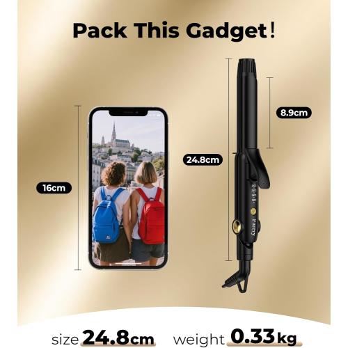 Farery Curling Iron 1 Inch & Flat Iron, 2-in-1 Europe Compact Travel Size Curling Wand, Dual Voltage Mini Hair Straightener with 4 Adjustable Temp for Short Hair
