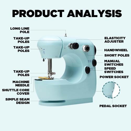 Sewing Machine Kits for Home & School | Beginner-Friendly 2-Speed Mini Machine for DIY Crafts, Household Repairs & Fun Skill-Building with Kids & Adults 301FRJ
