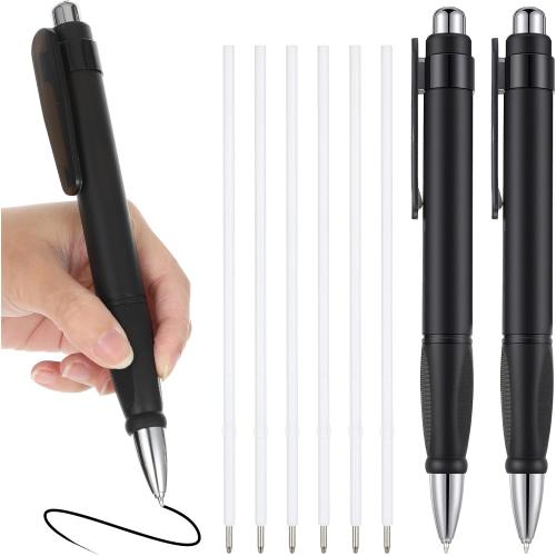 Big Fat Pens Easy Grip Writing Pen Black Ballpoint Thick Pen with 6pcs Replaceable Pens Refill Large pens for Elderly Women Men Office Work Warehouse