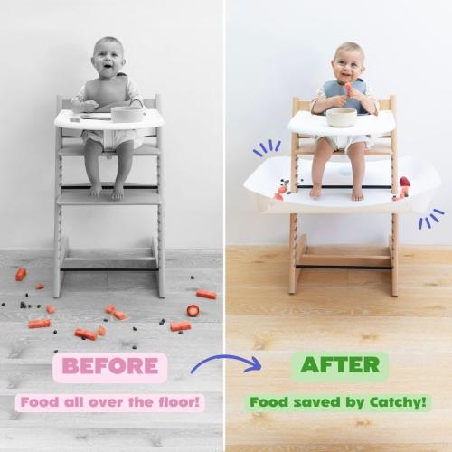 CATCHY - Food Catcher - Compatible with Stokke Tripp Trapp High Chair   11 Other High Chairs - Highchair Sold Separately - Baby & Toddler Food & Mess Catcher - Under High Chair Accessory